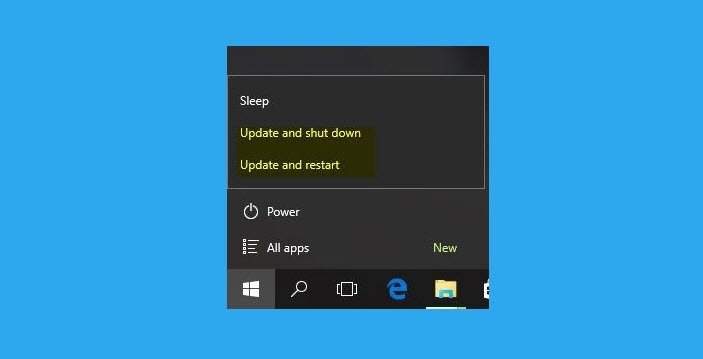高速スタートアップが有効になっている場合、Windows Update が失敗することがある