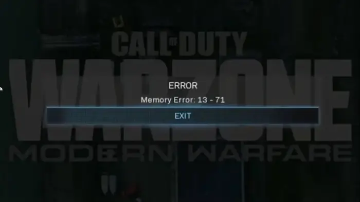 Call of Duty Modern WarfareとWarZoneのメモリエラー13-71を修正する方法