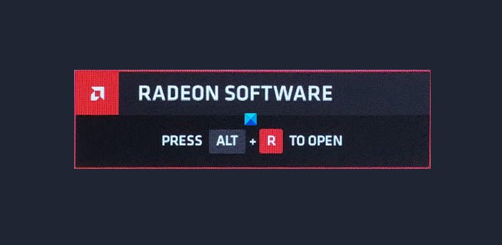 Radeon ソフトウェアを無効にする方法 ALT+R を押してオーバーレイを開きます