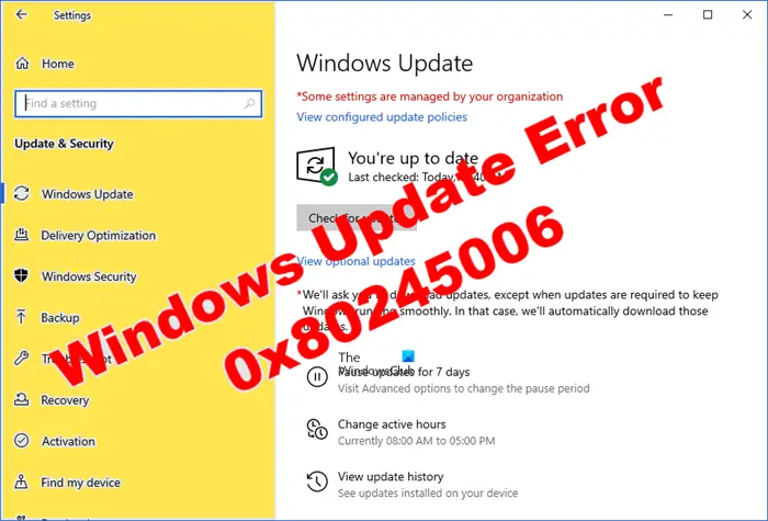 Windows Updateエラー0x80245006を修正