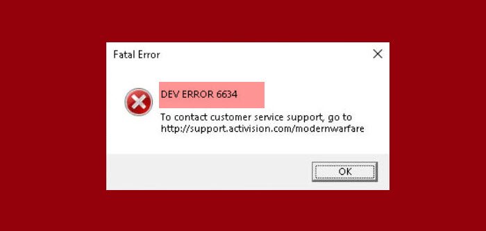 Warzone Dev Error 6634