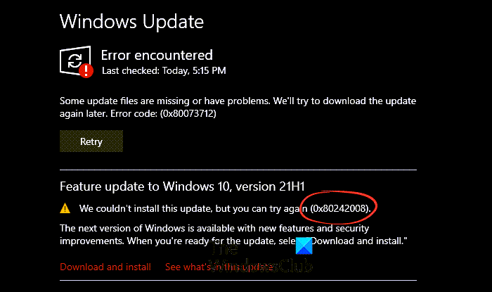 Windows Updateエラーコード0x80242008を修正