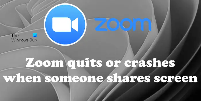 誰かが Windows PC で画面を共有すると、Zoom が終了またはクラッシュする