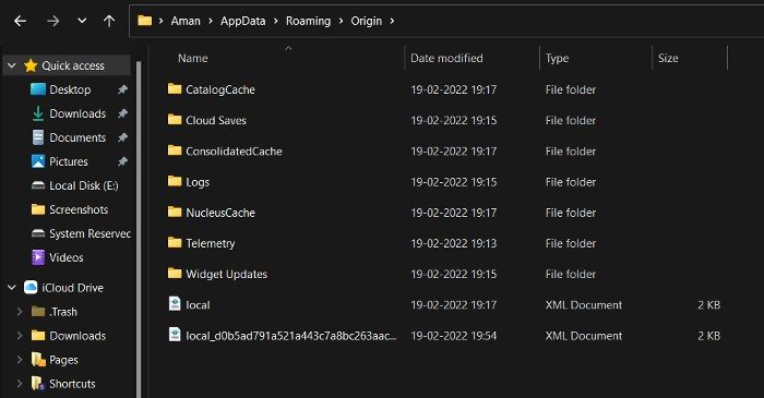 Delete Origin Cache Data