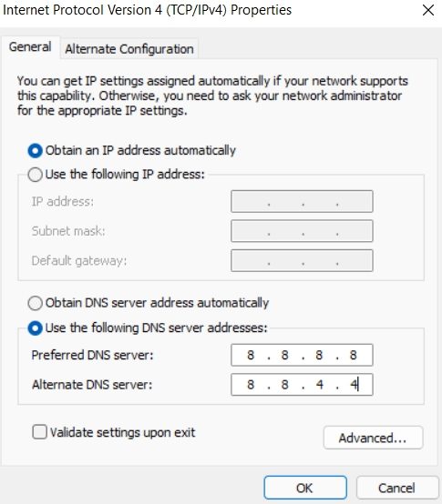 IPv4 Properties