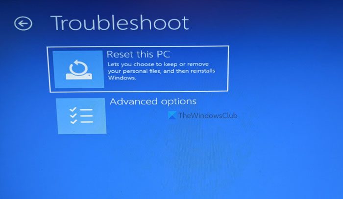 Reset Windows 11 using Advanced Startup Options when PC won’t boot