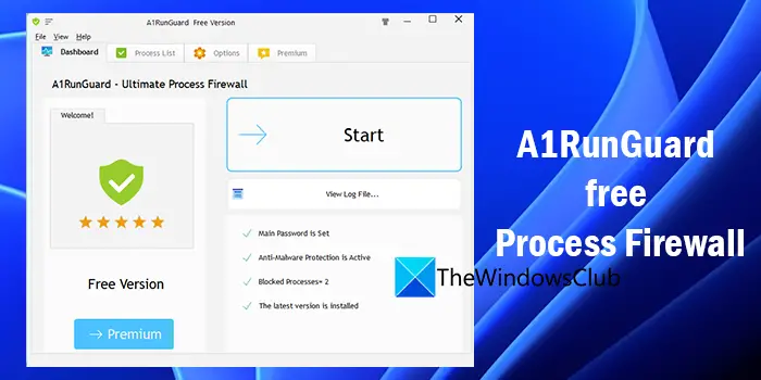 A1RunGuard は、Windows コンピュータ用の無料のプロセス ファイアウォールです