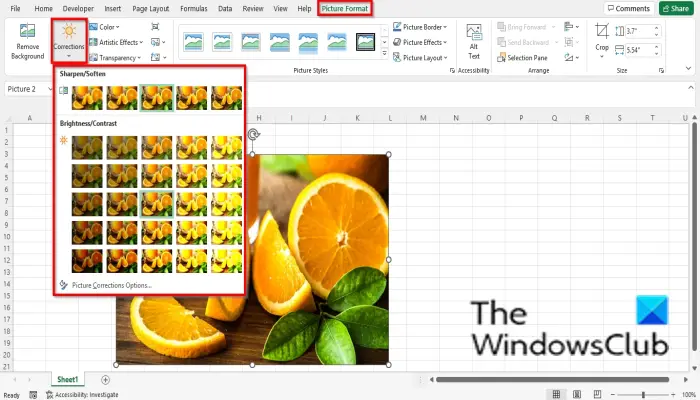 Excel で画像を書式設定または編集する方法