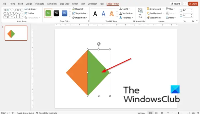 PowerPoint で図形をパーツに分割する方法