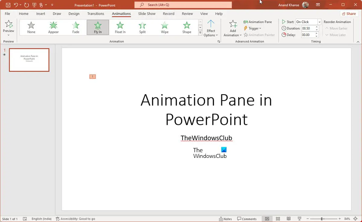 PowerPoint のアニメーション ウィンドウを使用してアニメーションを適用する方法