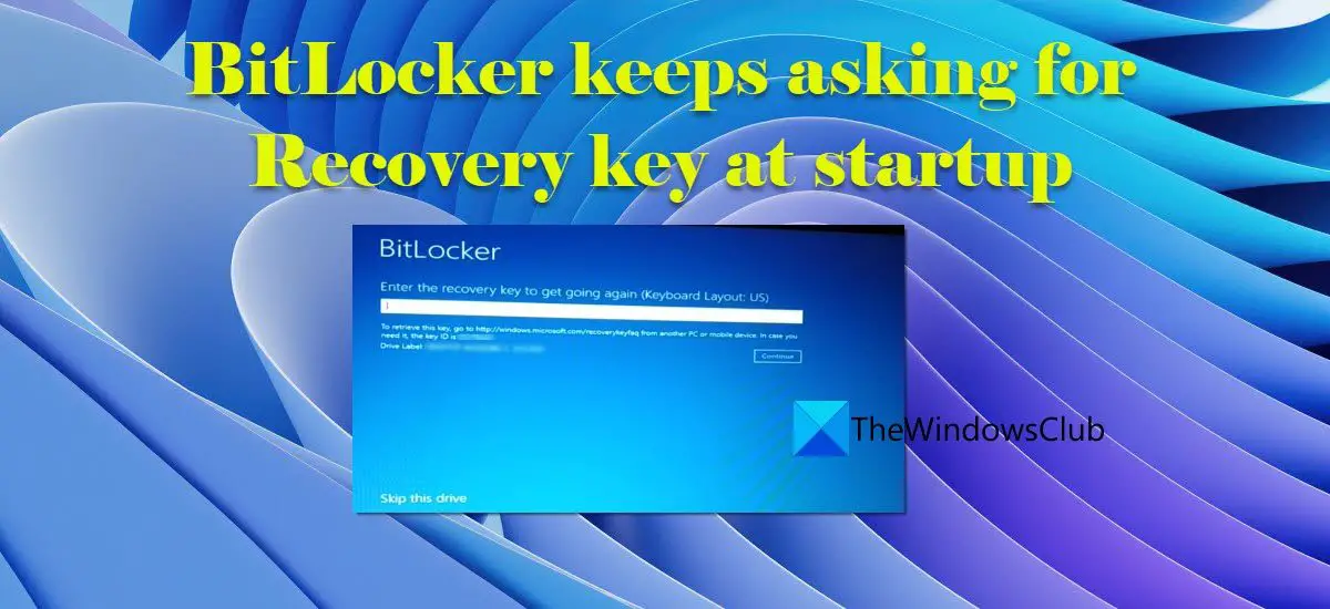 BitLocker は起動時に回復キーを要求し続ける