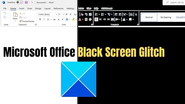 Microsoft Officeの黒い画面の不具合を修正