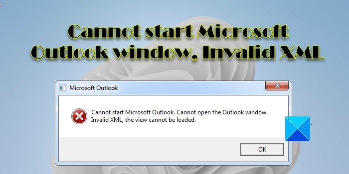 Microsoft Outlook ウィンドウを起動できません。XML が無効です