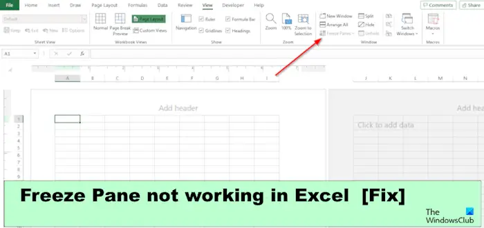 Excel でペインの固定が機能しない [修正]