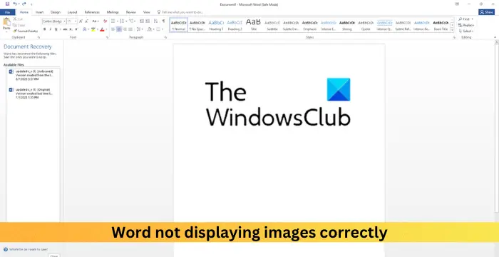 Word で画像が正しく表示されない [修正]