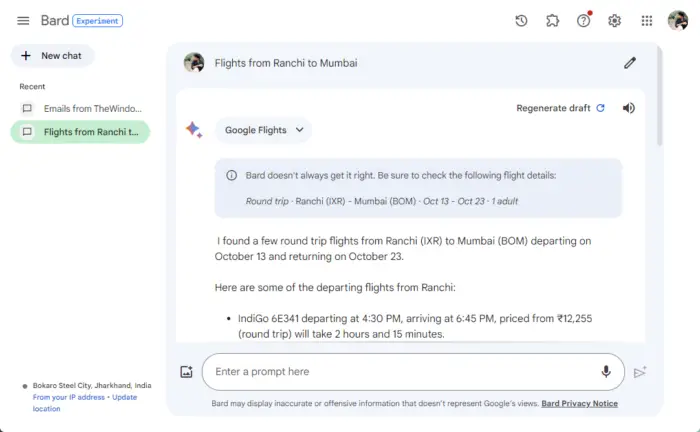 Google Flights extension