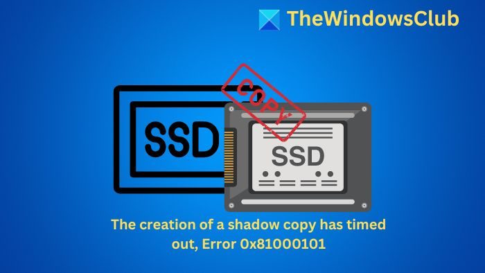 The creation of a shadow copy has timed out Error 0x81000101