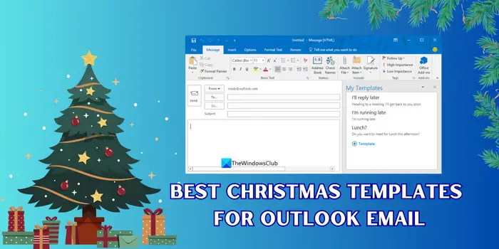 Outlook メールに最適なクリスマス テンプレート