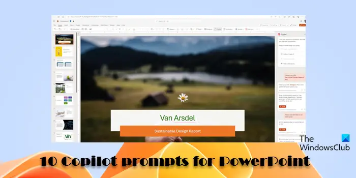 PowerPoint 用の 10 個の Copilot プロンプト