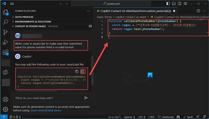 Copilot を使用してコードを生成する方法