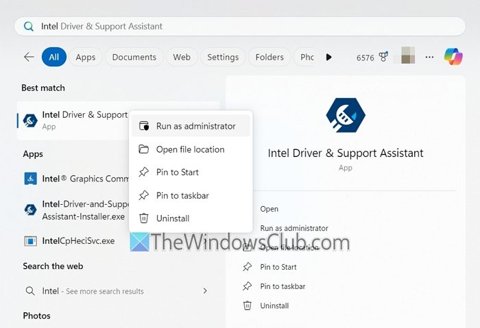 Run As Administrator Intel Driver And Support Assistant