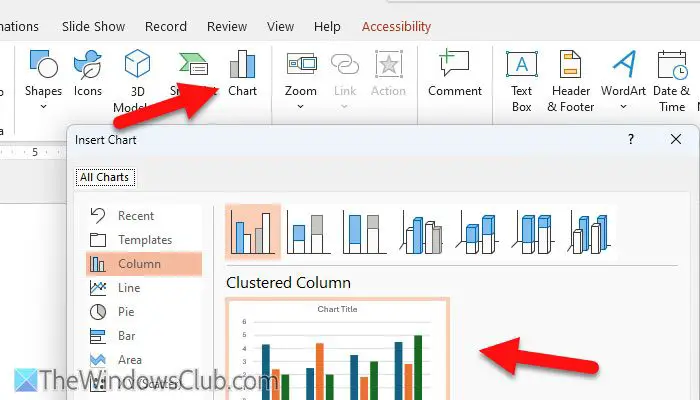 Excel から PPT にグラフをインポートする方法