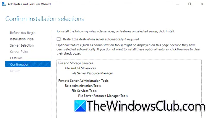 install File Server Resource Manager on Windows Server