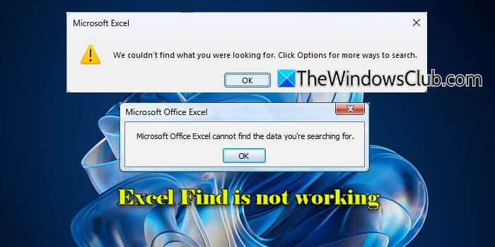 Excel の検索が機能しない [修正]