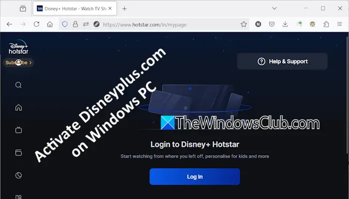 Windows PCでログイン/開始を使用してDisneyplus.comのアクティベーションを開始する方法