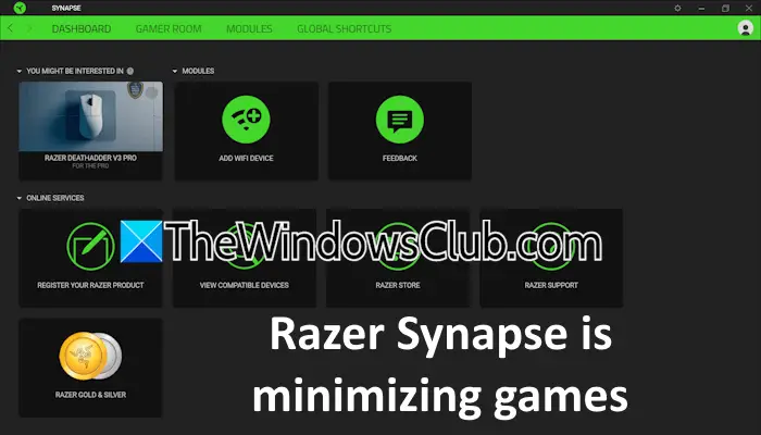 Razer Synapseはゲームを最小化しています[修正]