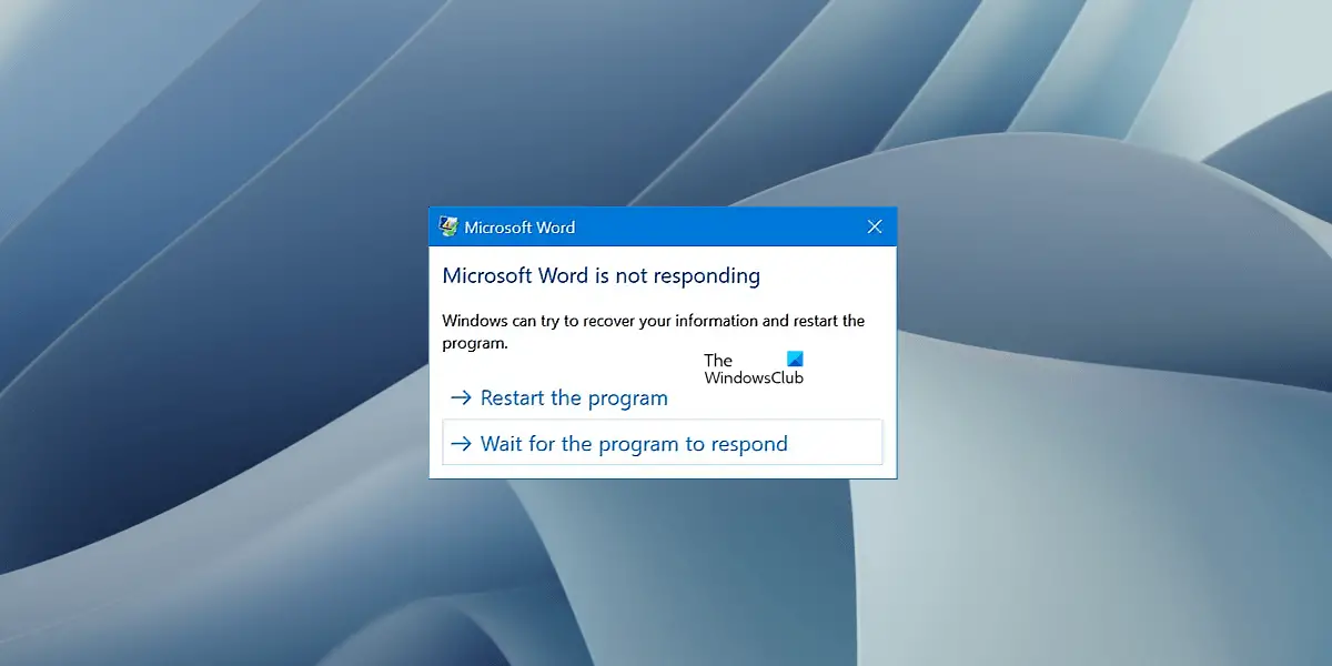 Microsoft Wordが応答しないエラーを修正