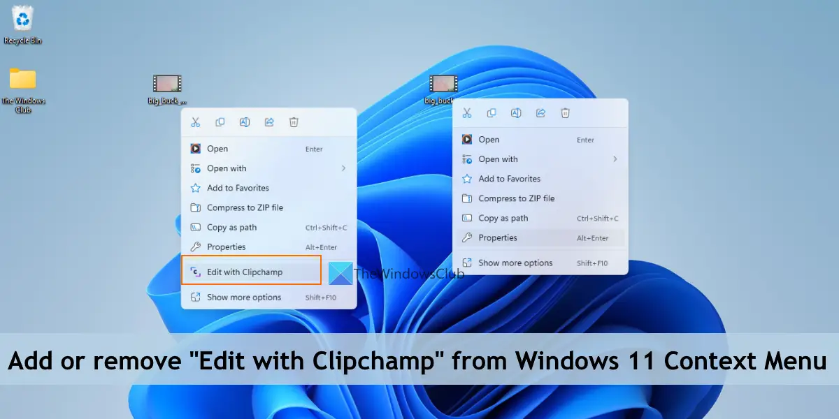 Windows 11のコンテキストメニューから「Clipchampで編集」を削除する方法